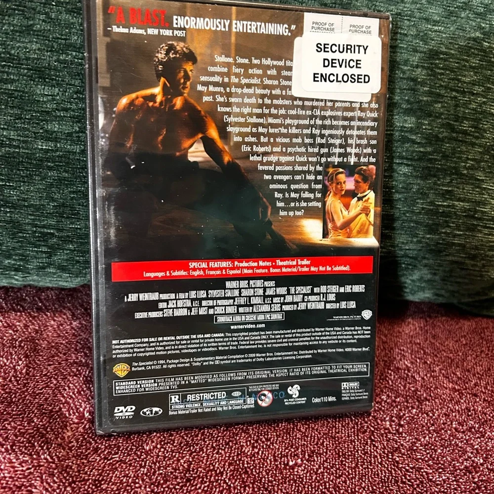 The Specialist DVD 1998 Sylvester Stallone Sharon Stone Action Movie NEW SEALED